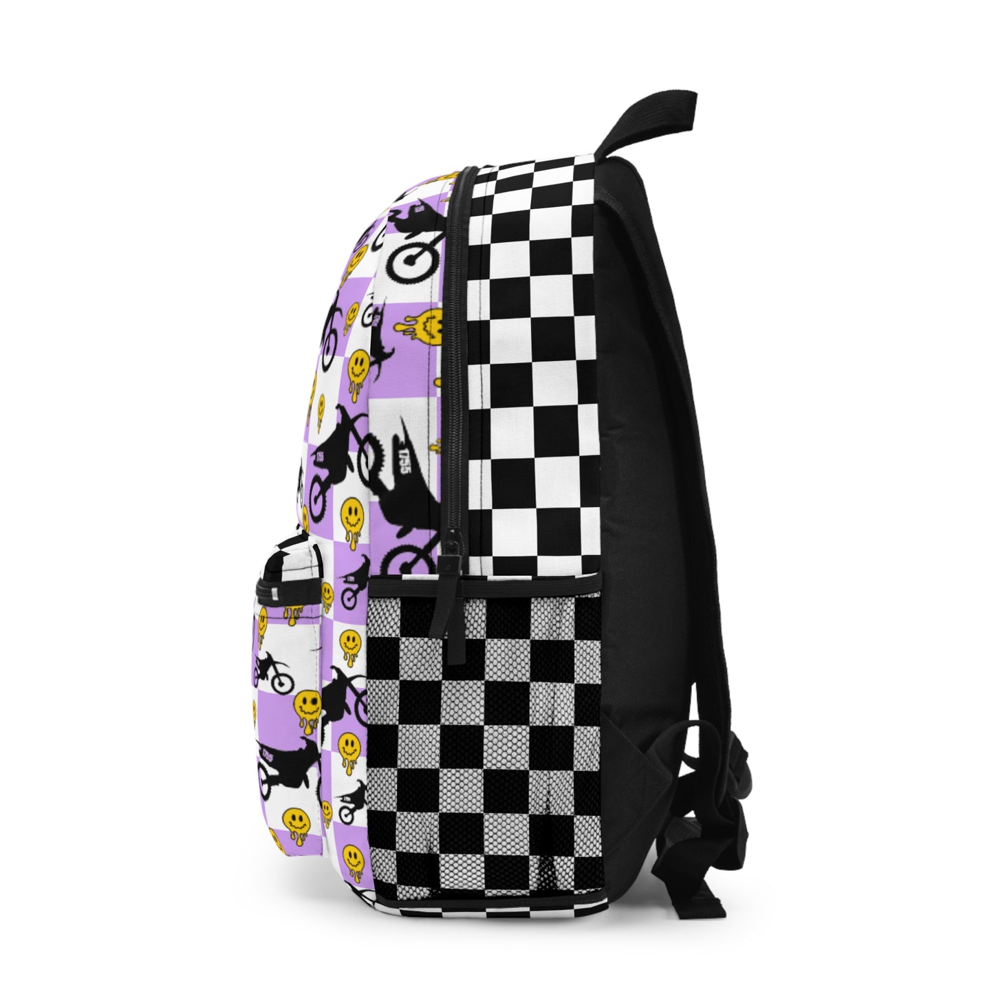 Purple Checked Backpack