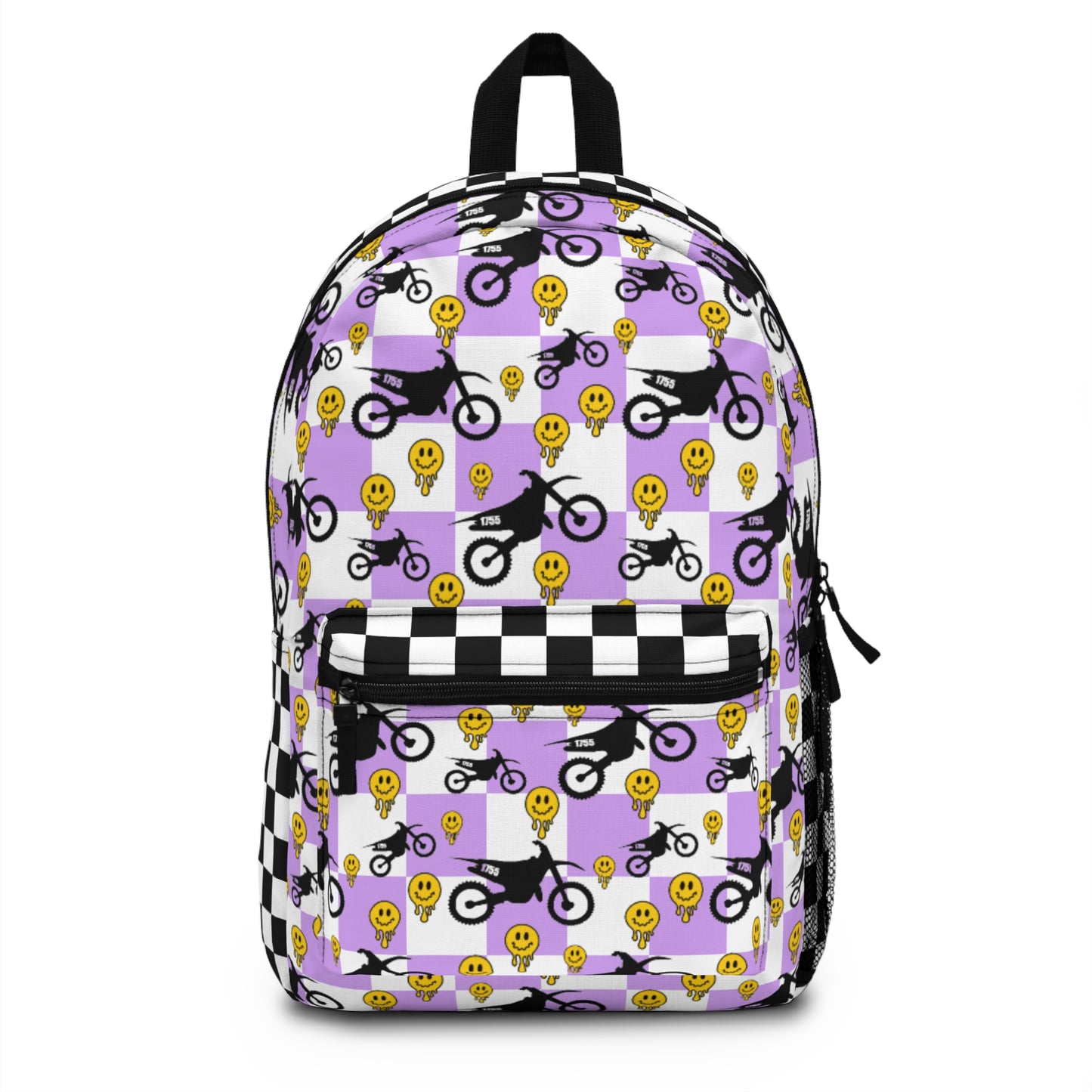 Purple Checked Backpack